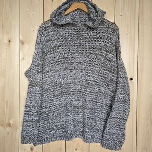 TNA Knit Hooded Pullover Sweater Rabbit Hair Wool Grey Womens Medium
